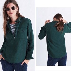 Madewell Forest Green Flannel Pullover Size M